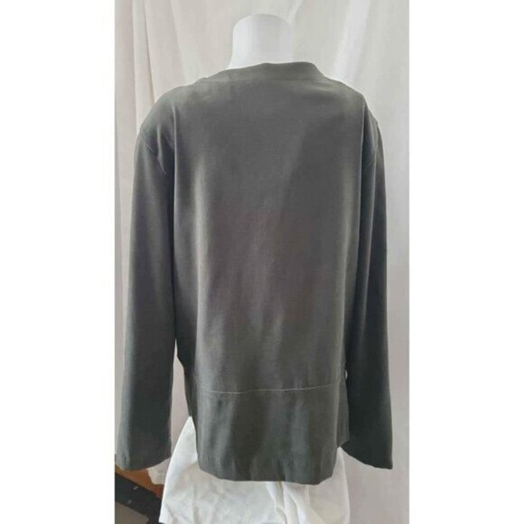 Vintage R&K Original sz 8 Petite 8P dressy blazer jacket green button front EUC - Picture 6 of 9